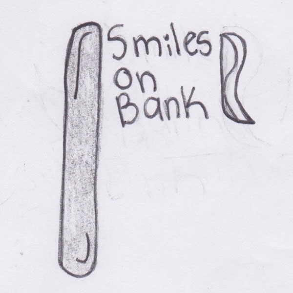 Wordmark creating the bristles in the toothbrush logo sketch