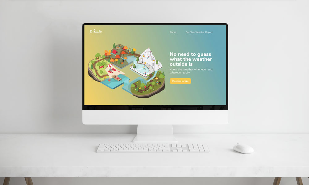 Final isometric illustration on a webpage