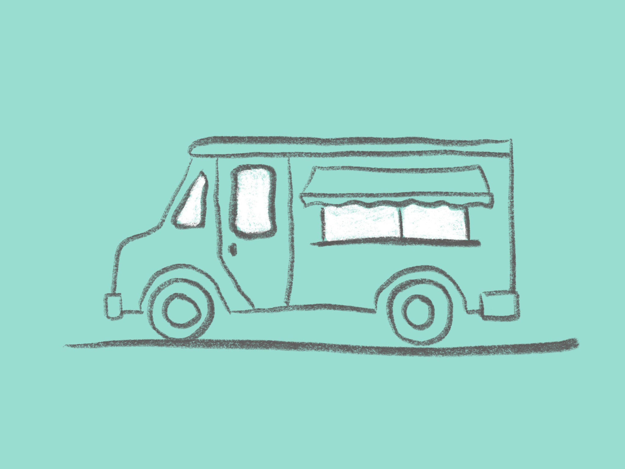 Illustration of a food truck for the food page